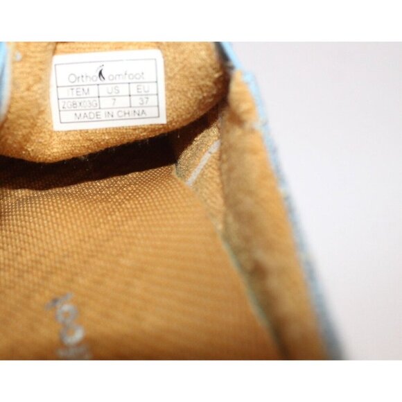 Ortho Comfoot Women's Slip On Mules Lt. Blue Tweed Casual Shoes Size 37 US 7 - Picture 9 of 11